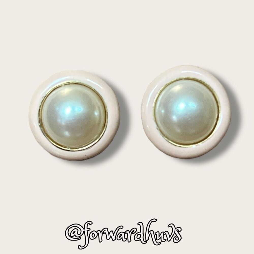 Bundle Sale 3 for $15 | Vintage Gold-Tone and Faux Pearl Stud Earrings